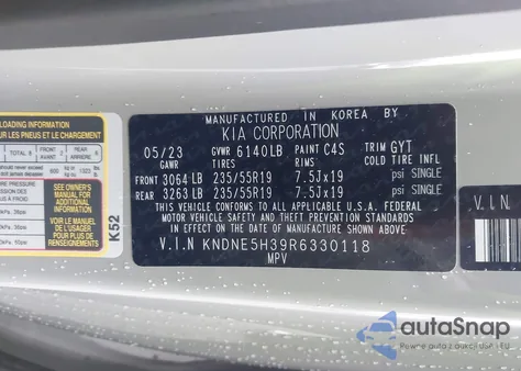 2024 Kia Carnival Mpv Sx Prestige from USA, damaged, VIN KNDNE5H39R6330118